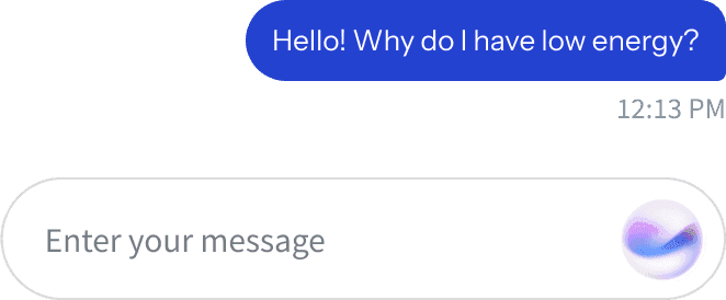 Patient asking the AI companion a question about their health